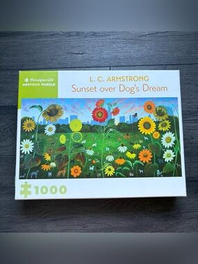 Pomegranate Artpiece Puzzle SUNSET OVER DOGS DREAM 1000 Pieces - Complete